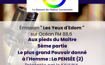 Aux pieds du Maître, 5ème partie : Le plus grand cadeau que Dieu ait donné à l’Homme : la pensée (2)